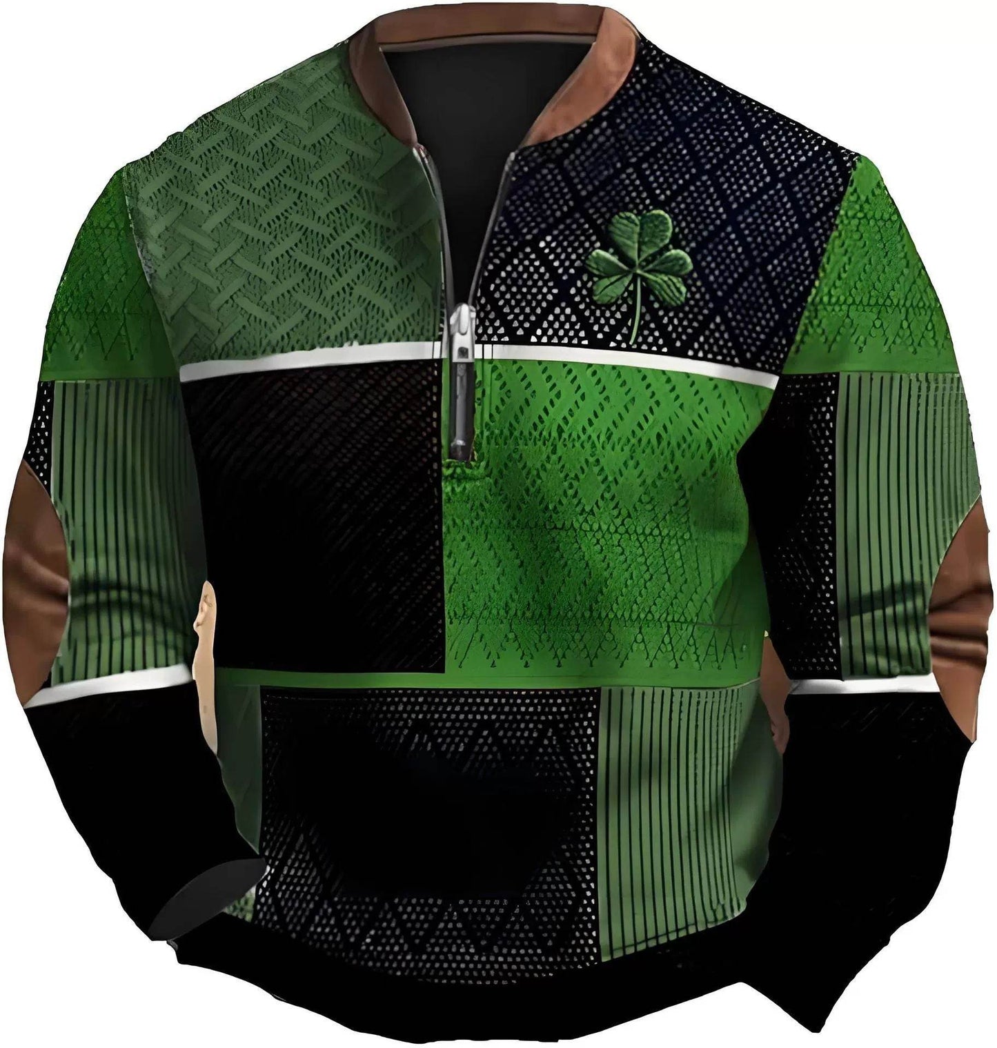 Trendy 3D Digital Printing Half-Zip Sweatshirt for Men - Stylish Comfort - Buy Center