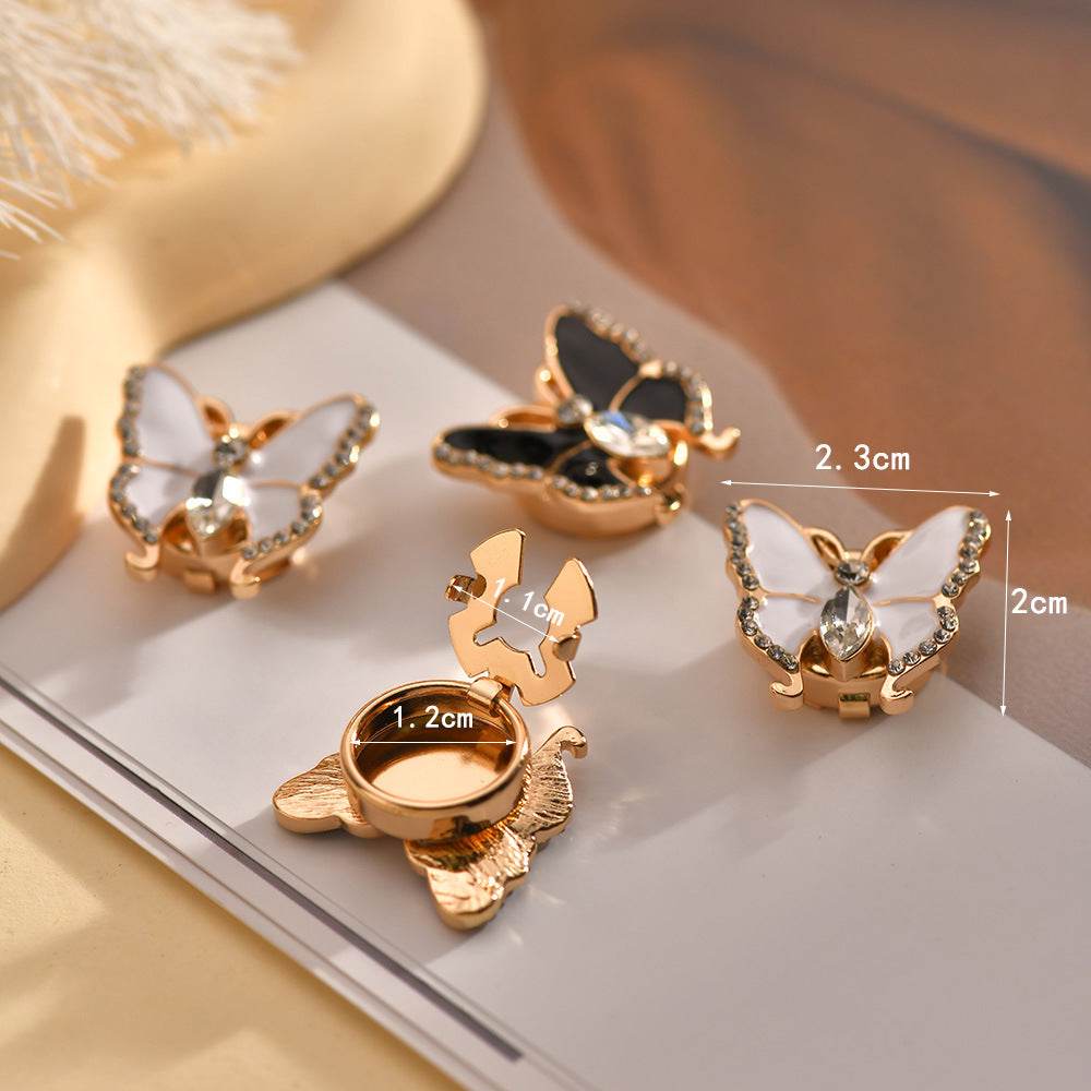 Elegant Women's Butterfly Rhinestone Cufflinks - Stylish 3D Design 2025 - Buy Center