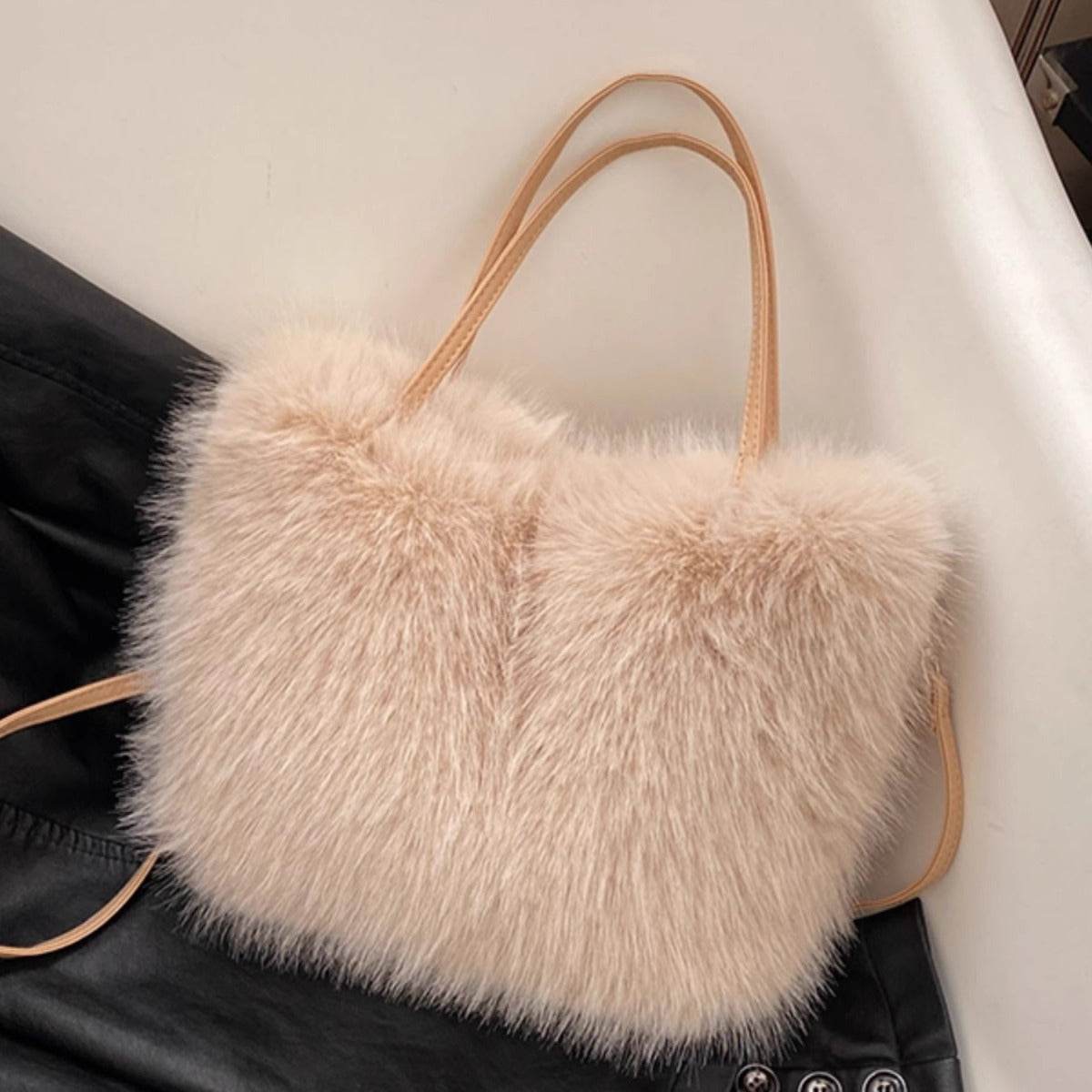 Furry Pearl Crossbody Bag - Plush Handbag in 4 Trendy Colors - Buy Center