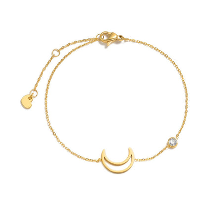 Buy Center Stainless Steel Thin Bracelet - Sun, Moon & Star Design - Buy Center