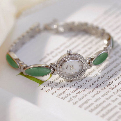 Buy Center Women's Premium Jade Chain Watch - Stylish Aventurine Design - Buy Center