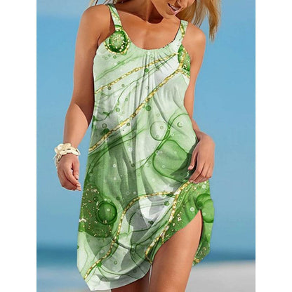 Seaside Vacation Sleeveless Sling Dress - Comfortable Beachwear for Women - Buy Center