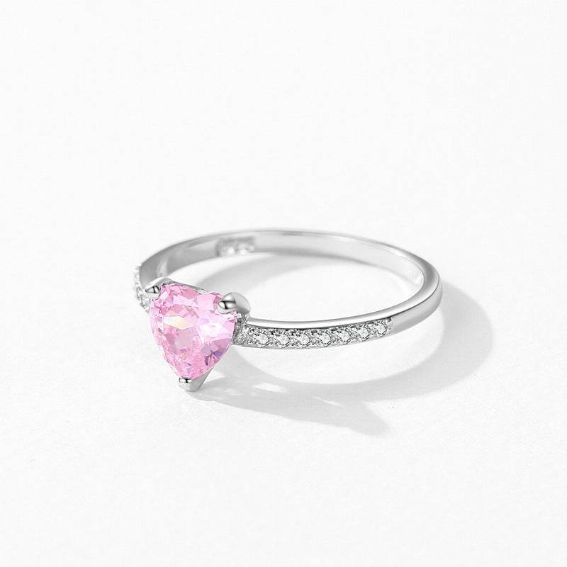 Buy Center Heart-Shaped Zircon Ring - Stylish Silver for Women - Buy Center
