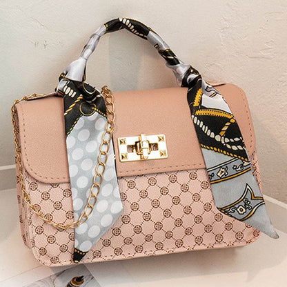 Trendy One-Shoulder PU Tote Bag - Stylish Fashion Scarf Design 2025 - Buy Center