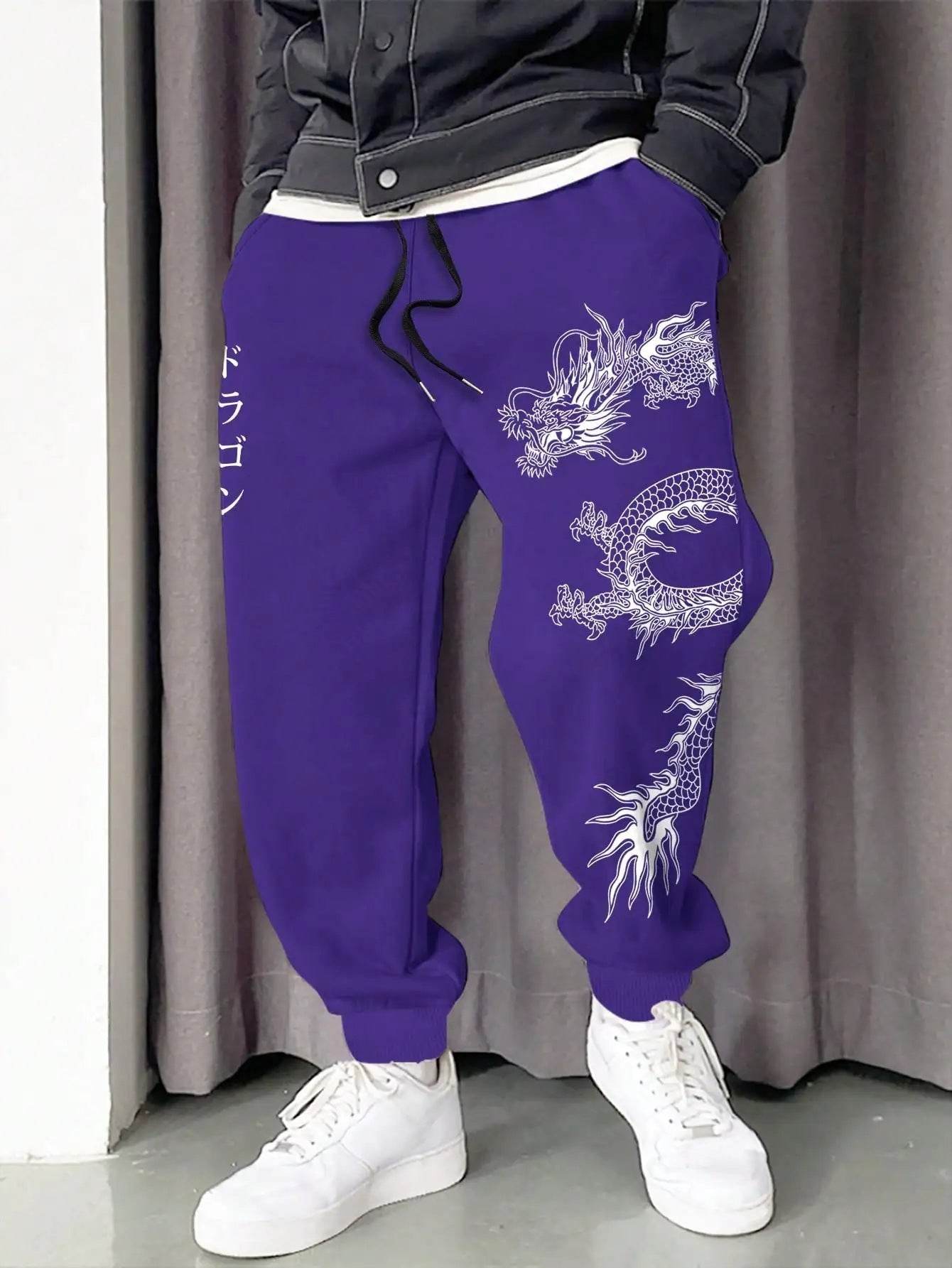 Dark Printed Lace-Up Sweatpants for Men & Women - Comfortable Cotton Fit - Buy Center