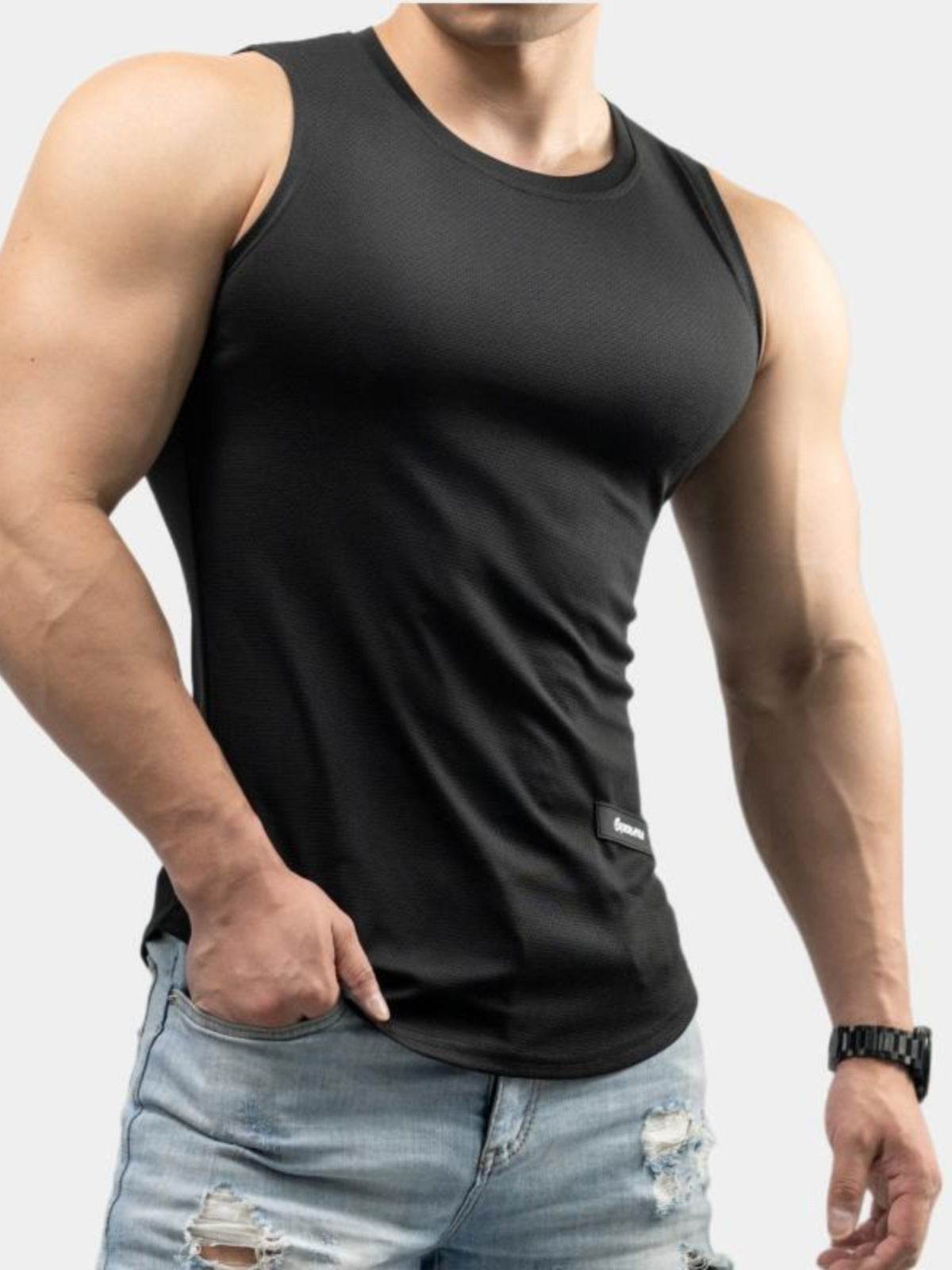 Buycenter Men's Ice Silk Sport T-shirt - Versatile Summer Vest in Various Colors - Buy Center