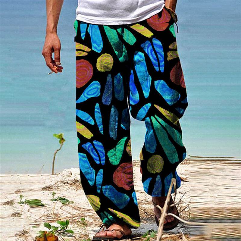 Men's Summer Beach Trousers - Stylish Geometric Patterns for Casual Comfort - Buy Center