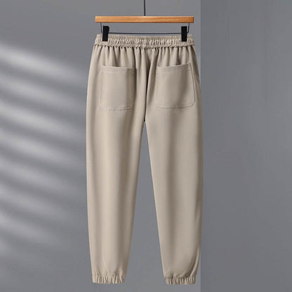 Summer Loose Cargo Pants for Men - Ankle-tied Tencel Casual Trousers - Buy Center