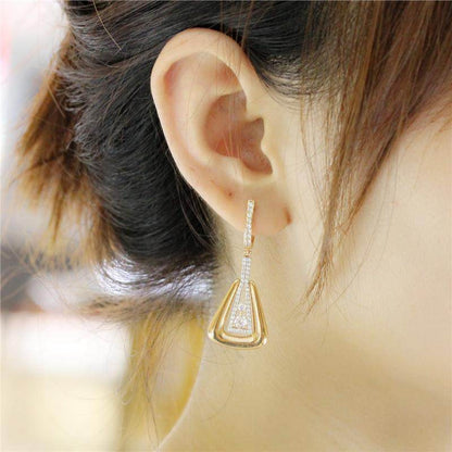 Elegant Rose Gold Plated Zircon Earrings - All-Match Design for Women - Buy Center