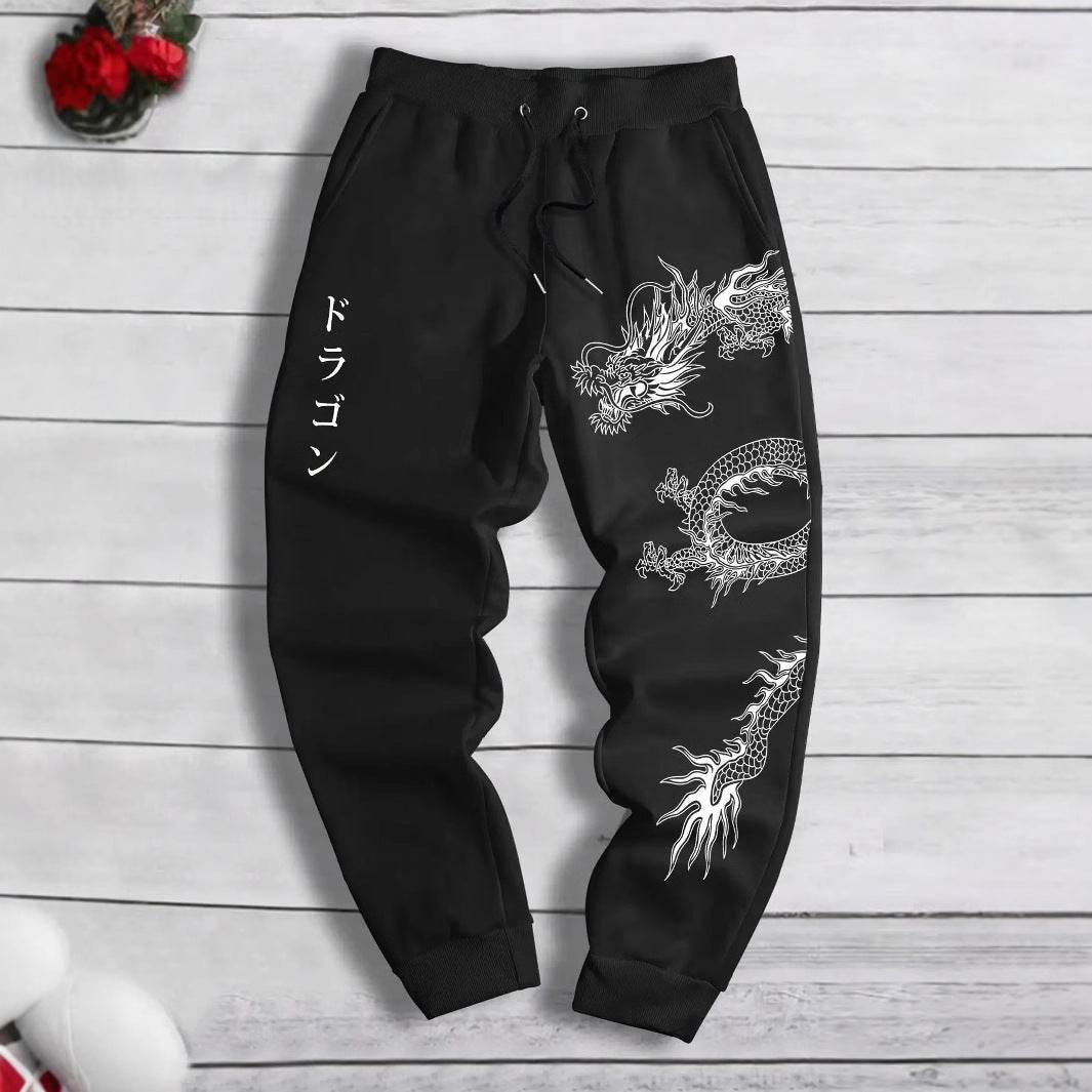 Dark Printed Lace-Up Sweatpants for Men & Women - Comfortable Cotton Fit - Buy Center