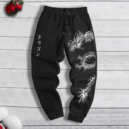 Dark Printed Lace-Up Sweatpants for Men & Women - Comfortable Cotton Fit - Buy Center
