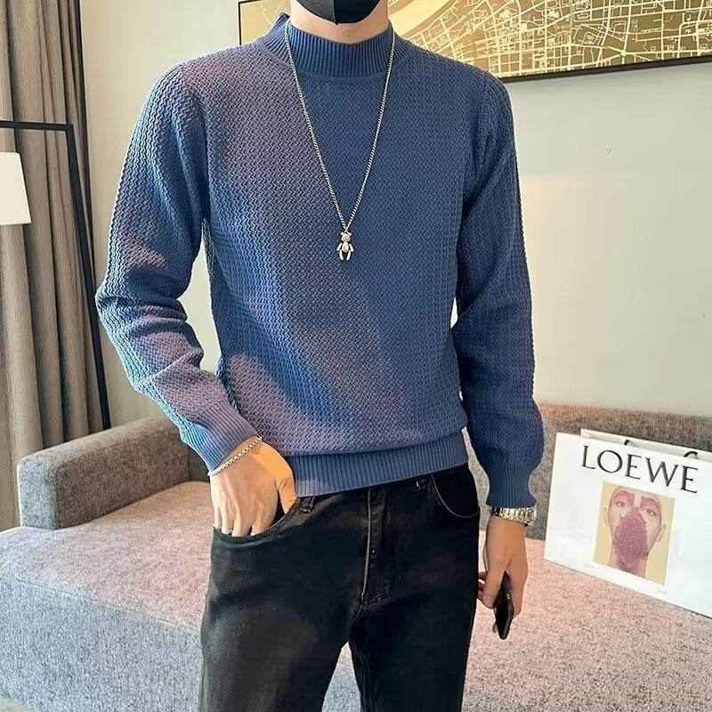 Men's Slim Fit Striped Sweater - Stylish Pullover in Black, White, Green - Buy Center