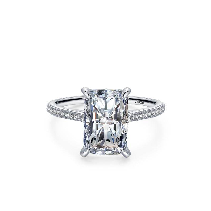Buycenter S925 Sterling Silver Ring - Elegant Simulation Diamond Design - Buy Center