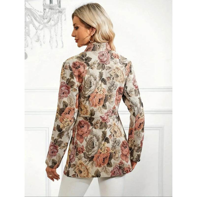 Buycenter Women's Casual Printed Jacket - Stylish Floral Design, Polyester - Buy Center