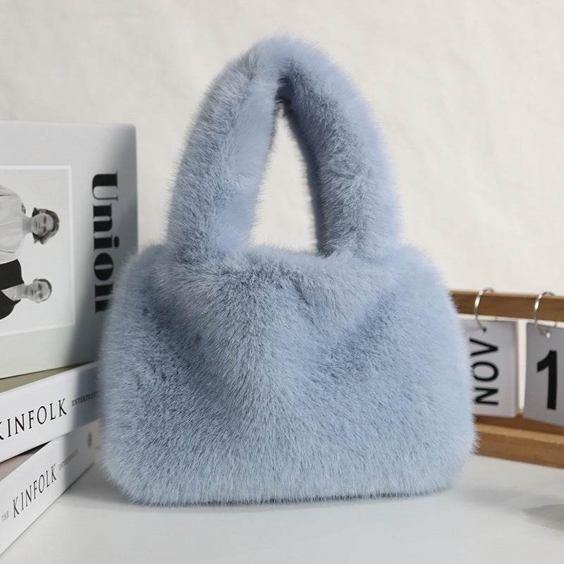 Buycenter Furry Cute Plush Rex Rabbit Hand Bag - Adorable & Stylish Clutch - Buy Center