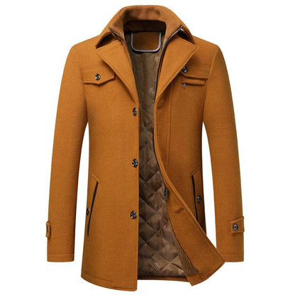 Men's Thickened Wool Overcoat Jacket - Stylish & Warm Winter Trench - Buy Center