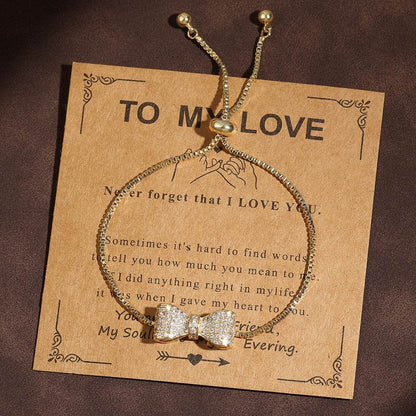 Exquisite Women's Bow Bracelet - 18K Gold Plated & Zircon Elegant Design - Buy Center