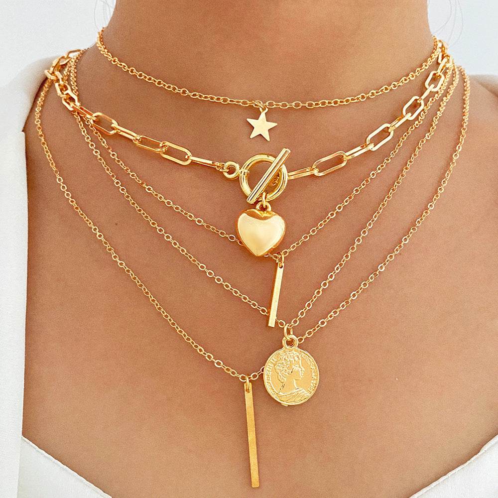 Personalized Multi-layer Twin Necklace - Trendy Retro Style for Women - Buy Center