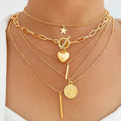 Personalized Multi-layer Twin Necklace - Trendy Retro Style for Women - Buy Center