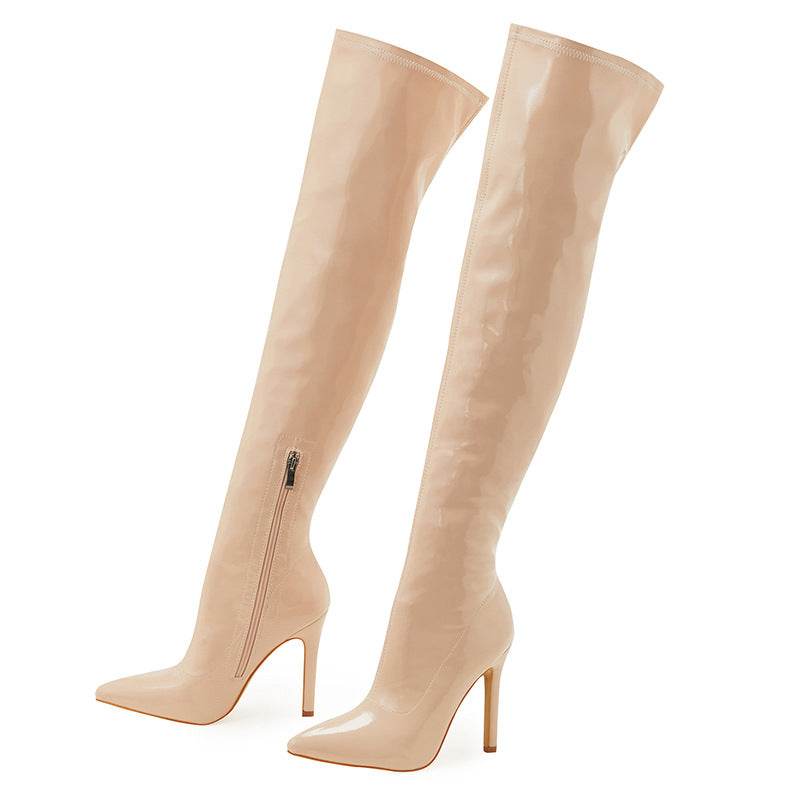 Buycenter Women's Over Knee Boots - Super High Stiletto Heels, Zipper Design - Buy Center
