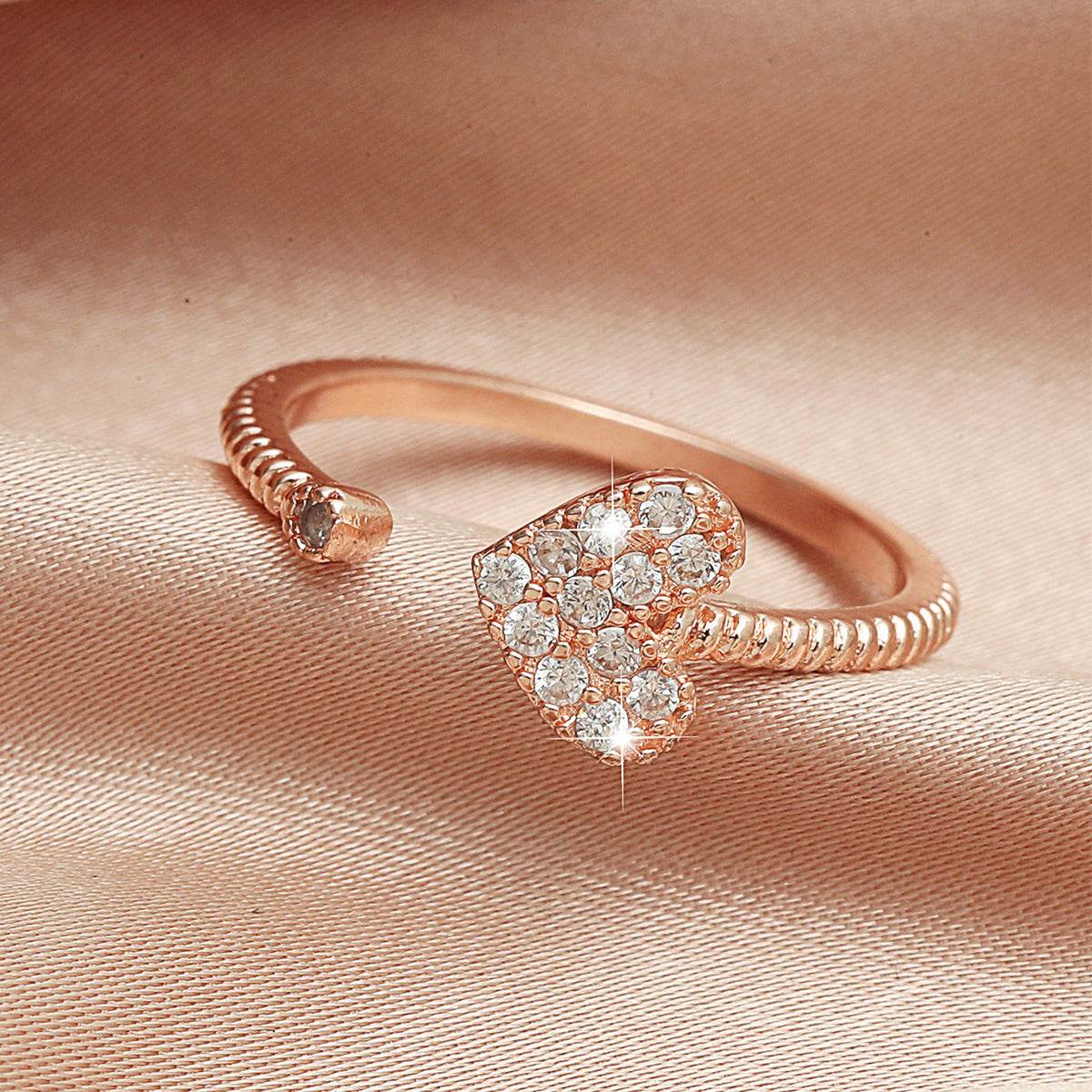 Buy Center Heart-Shaped Ring - Stylish Japanese & Korean Design for Women - Buy Center