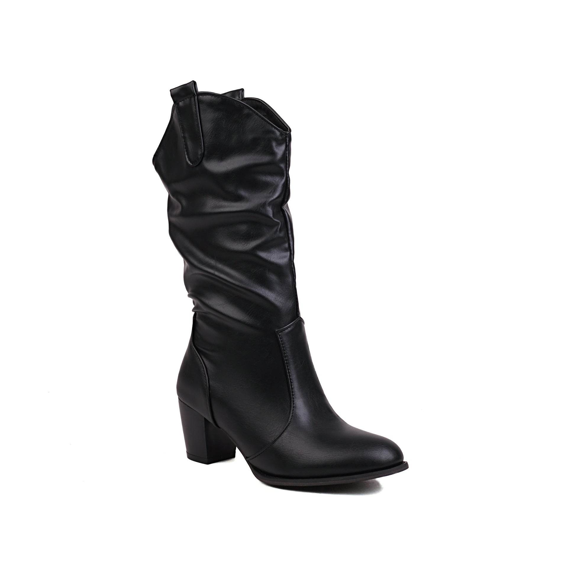 Women's Fashion Leather Boots - Mid-Calf, Chunky Heel Comfort for 2025 - Buy Center