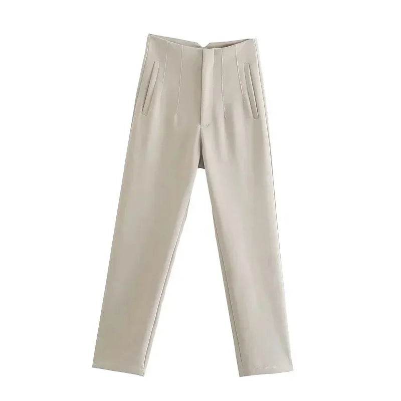 TRAF High Waist Women's Trousers - Office Wear & Casual Style - Buy Center
