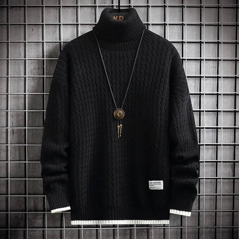 4XL-M Winter Mens Turtleneck Sweater Trend Thick Bottoming Sweater Men Solid Color Casual Jumper Sweater Male Warm Pullovers - Buy Center
