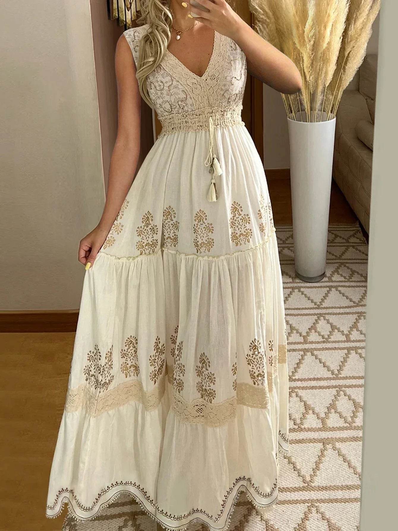 Bohemian Sleeveless Floral Maxi Dress - Perfect for Summer Parties - Buy Center