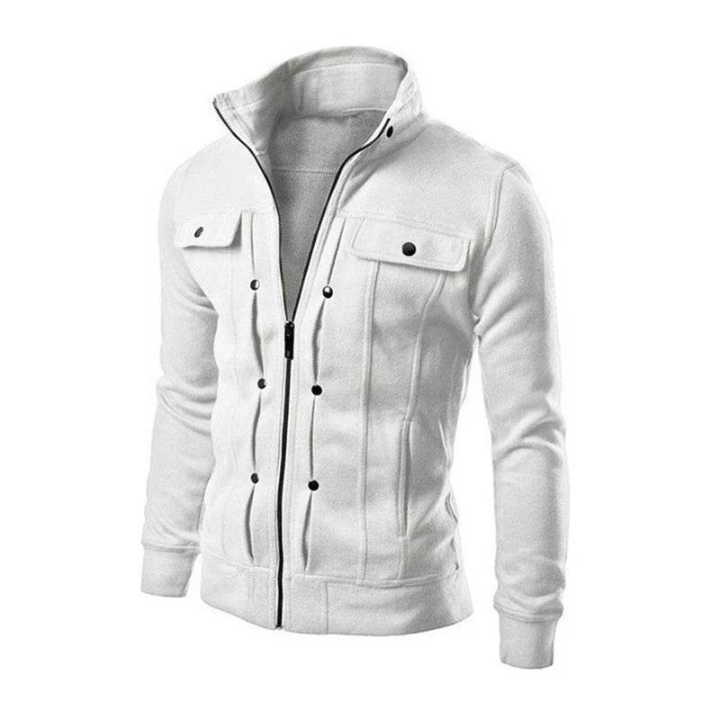 Men's Casual Zipper Jacket - Spring Autumn Stand Collar Outerwear - Buy Center