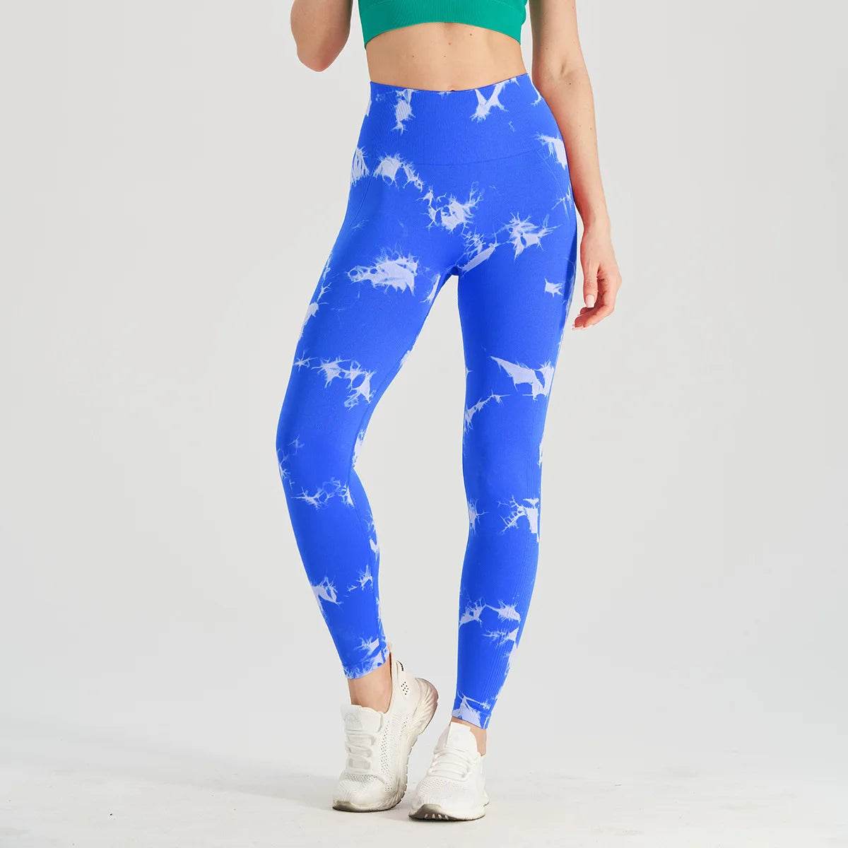Sexy High Waist Yoga Leggings - Tie-Dye Seamless Fitness Tights - Buy Center