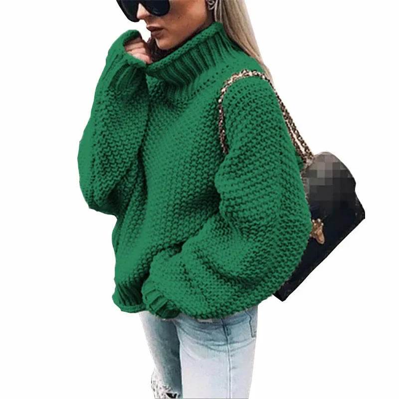 2023 Women's Long-Sleeved Turtleneck Sweater - Plus Size Pullover Top - Buy Center