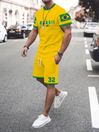 Men's Summer T-Shirt and Shorts Suit - Quick Dry Outdoor Wear - Buy Center