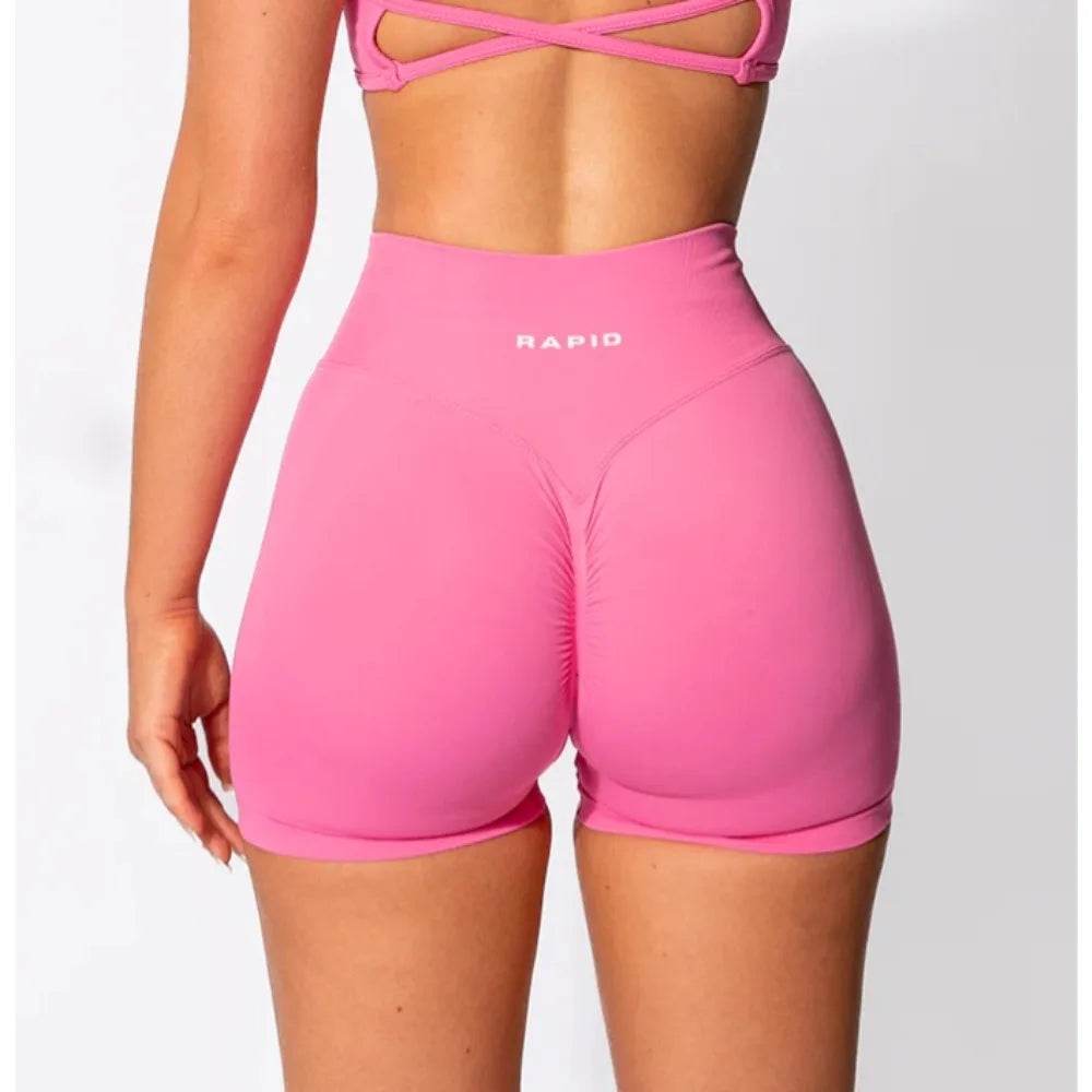Women's Low Waist Seamless Yoga Shorts - Scrunch Bum Design - Buy Center