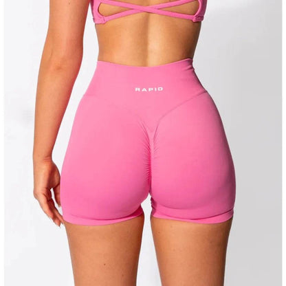 Women's Low Waist Seamless Yoga Shorts - Scrunch Bum Design - Buy Center