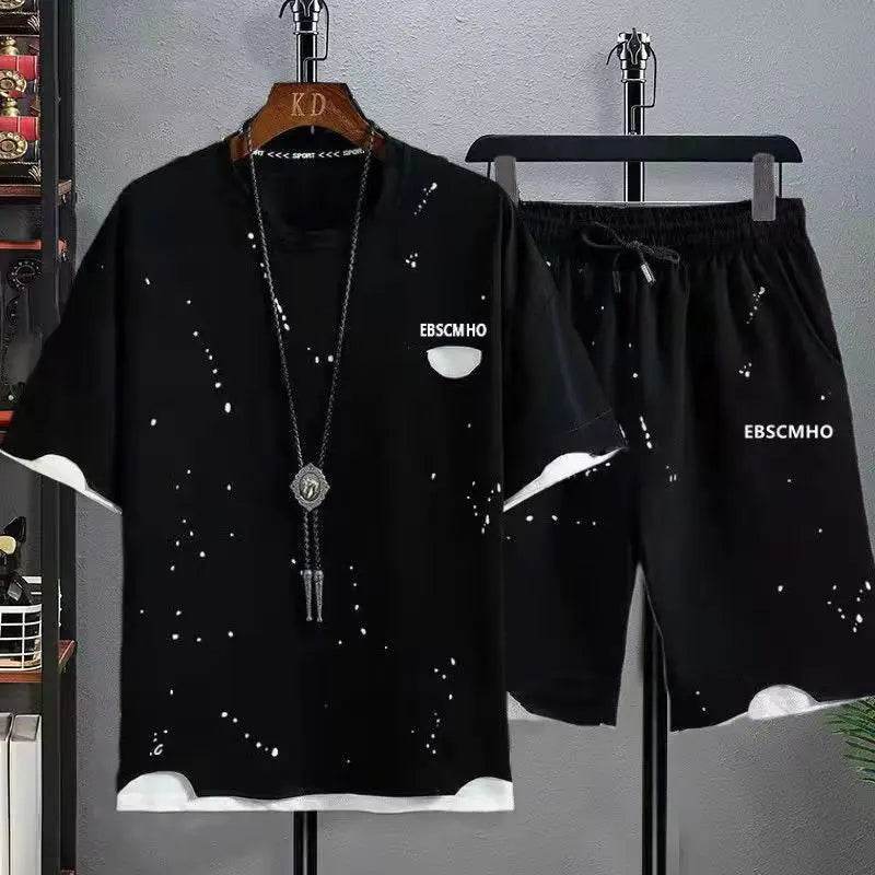 Plus Size 7XL Summer Men's Tracksuit - Casual Patchwork Set - Buy Center