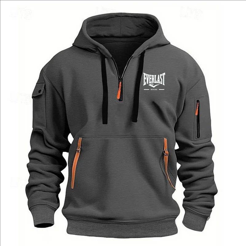 Stylish Men's Printed Hoodie - Multi-Zipper Design for Casual Comfort - Buy Center