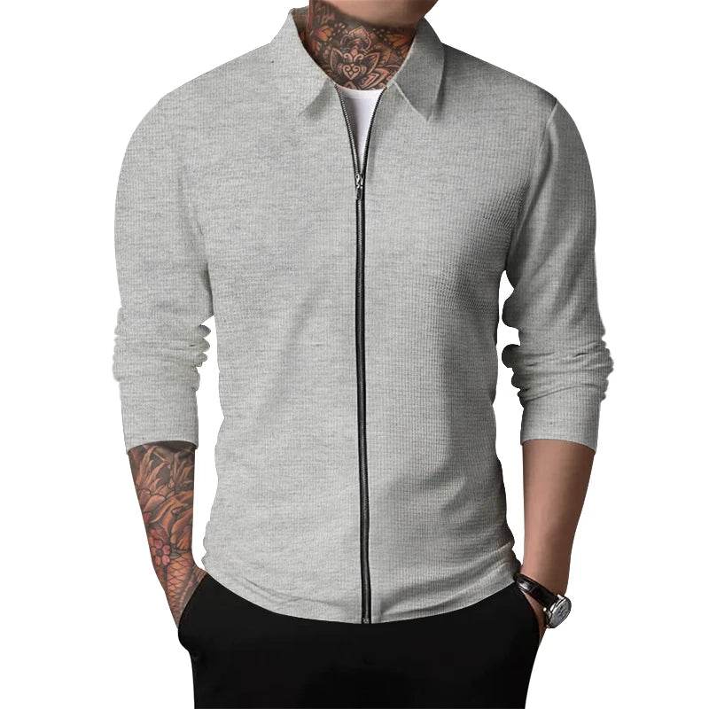 2024 Men's Casual Jackets - Spring & Autumn Zippered Polo Neck Style - Buy Center