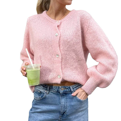Goocheer Women's Casual Knitted Cardigan - Slim Fit O-neck Sweater - Buy Center