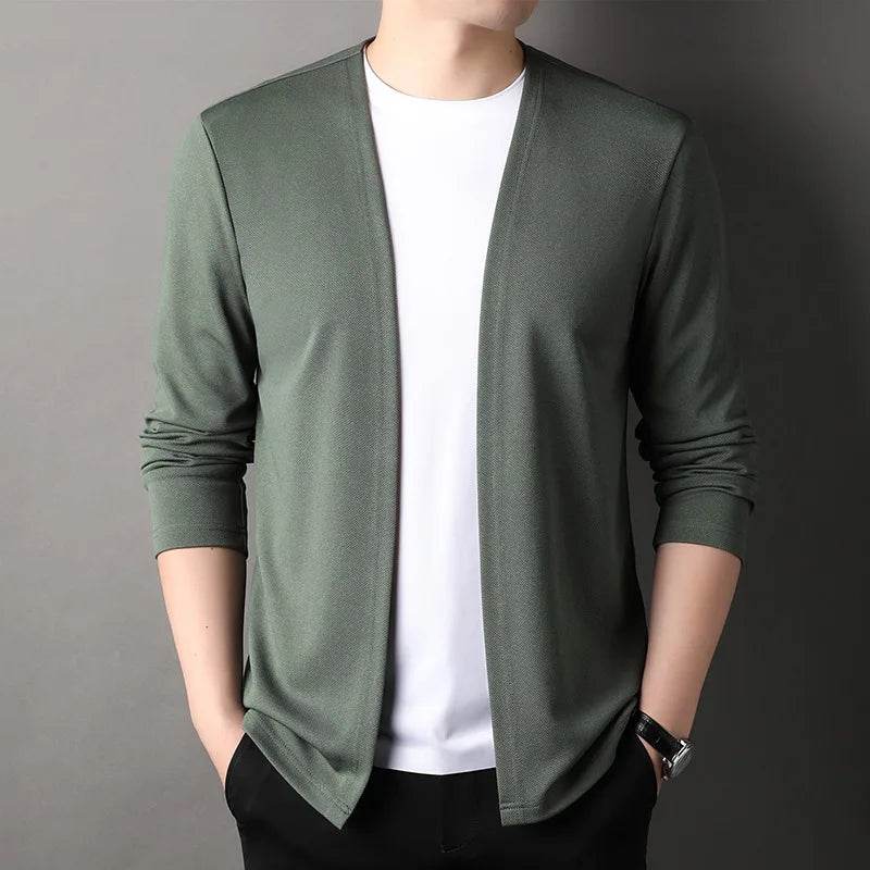 FAVOCENT Men's Knit Cardigan - Slim Fit Solid Color Casual Sweater - Buy Center