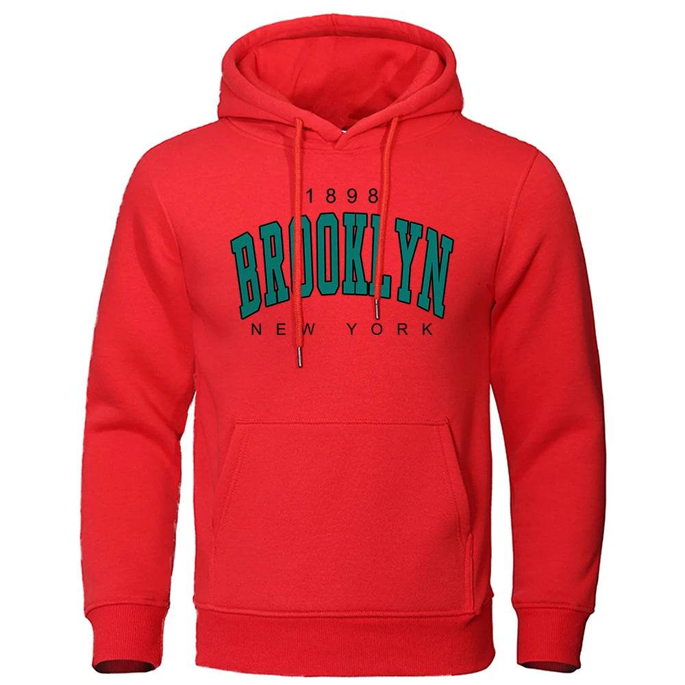 Brooklyn 1898 Oversized Men's Hoody - Casual Crewneck Fashion Sweatshirt - Buy Center
