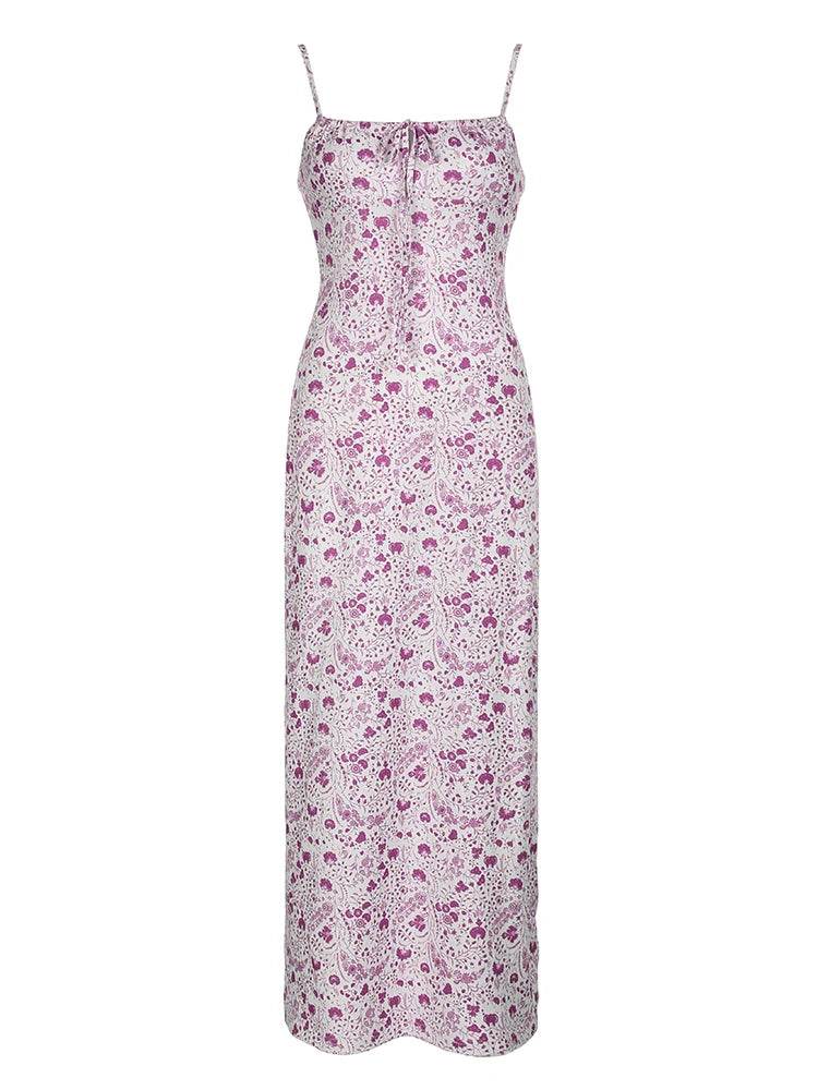 Elegant Summer Maxi Dress for Women - A-Line Print Sleeveless Style - Buy Center