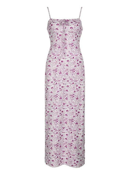 Elegant Summer Maxi Dress for Women - A-Line Print Sleeveless Style - Buy Center