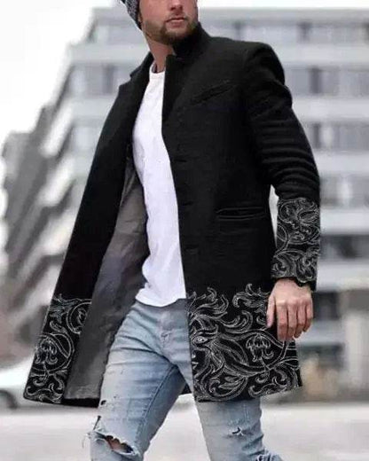 Men's Spring Woolen Trench Coat - Casual Street Style with Pockets - Buy Center