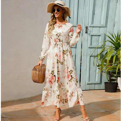 XIBUSANA Bohemian Chiffon Maxi Dress - Floral Print for Women - Buy Center