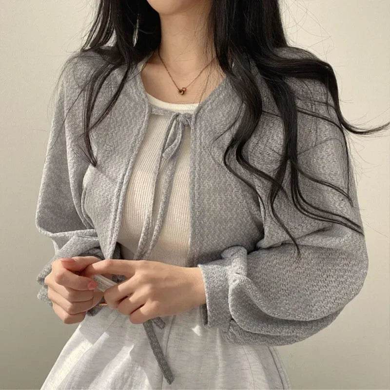 Y2K Korean Style Casual Knitted Cardigan - Thin Sunscreen Knitwear - Buy Center