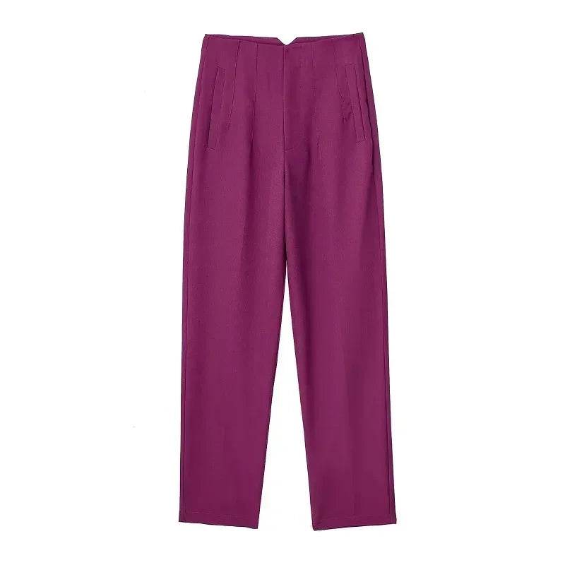 TRAF High Waist Women's Trousers - Office Wear & Casual Style - Buy Center