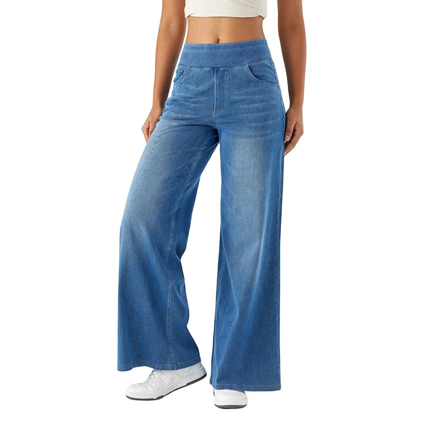 YOUYEDIAN Women's High Waist Wide Leg Jeans - Casual Retro Style - Buy Center