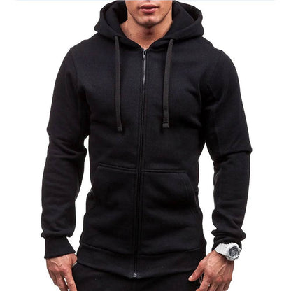 King Billion Men's Casual Zip Hooded Sweatshirt - Solid Colour Jacket - Buy Center