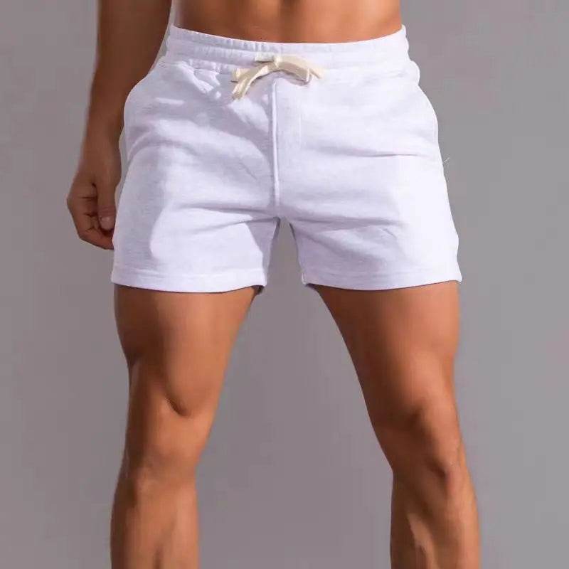 Men's Cotton Sports Shorts - Gray Running Training Three-Quarter Pants - Buy Center